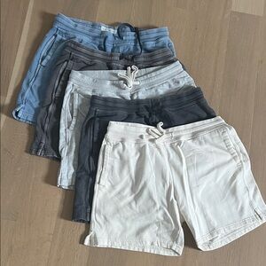 Casual Drawstring Shorts - White, Charcoal, Light Gray, Slate, Blue